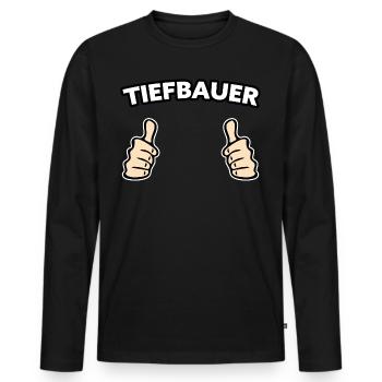 Tiefbauer Beruf Geschenkidee - Männer Premium Bio Langarmshirt - Schwarz - Vorne - Nico (187cm)