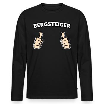 Bergsteiger Berge Geschenkidee - Männer Premium Bio Langarmshirt - Schwarz - Vorne - Nico (187cm)