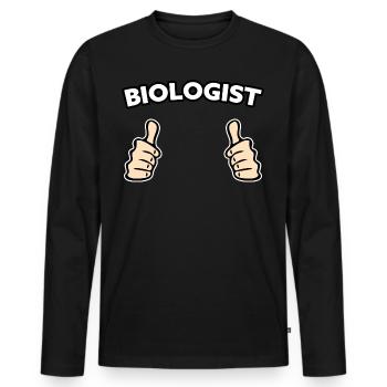 Biologist profession gift idea - Men's Premium Organic Long Sleeve Shirt - black - Front - Nico (187cm)