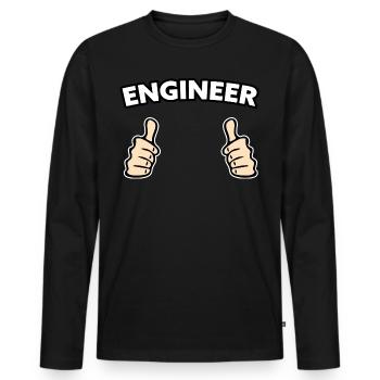 Ingenieur Beruf Geschenkidee - Männer Premium Bio Langarmshirt - Schwarz - Vorne - Nico (187cm)