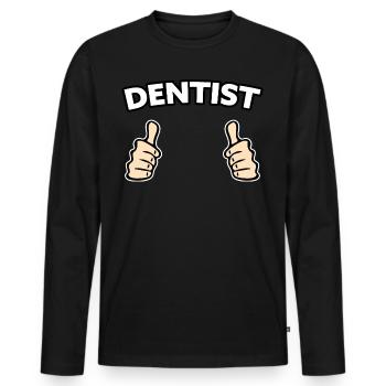 Dentist profession gift idea - Men's Premium Organic Long Sleeve Shirt - black - Front - Nico (187cm)