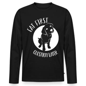 Labrador Geschenkidee für Labrador Retriever Hund - Männer Premium Bio Langarmshirt - Schwarz - Vorne - Nico (187cm)