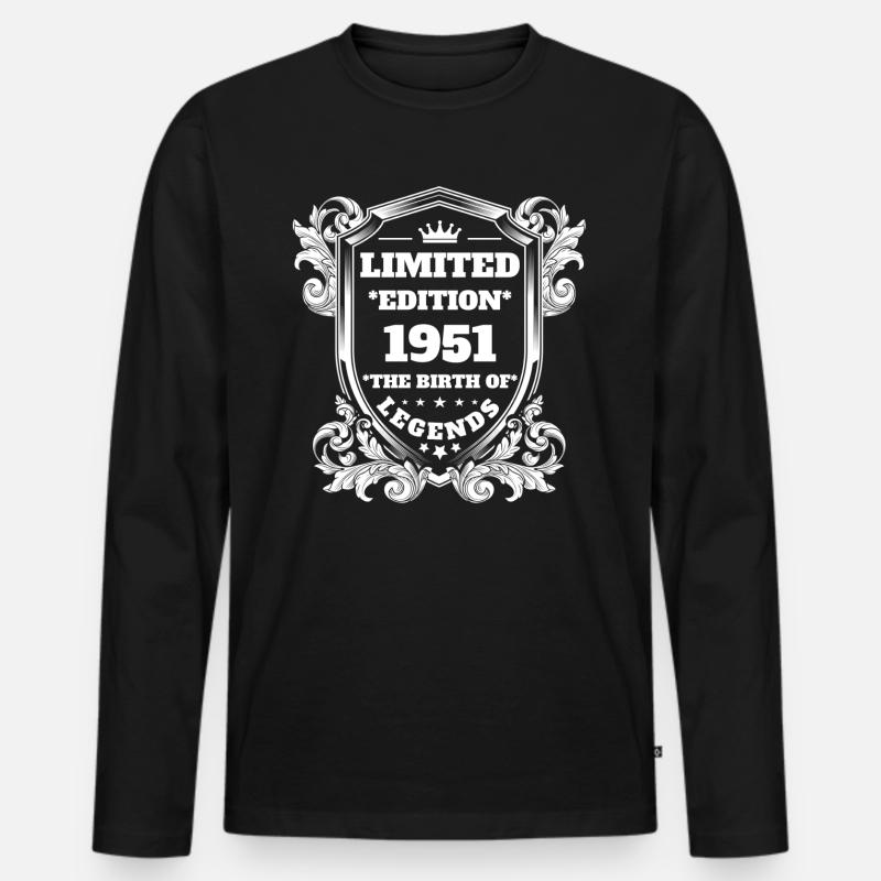 1951 - Männer Premium Bio Langarmshirt - Schwarz