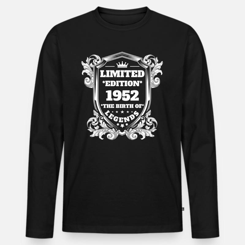 1952 - Männer Premium Bio Langarmshirt - Schwarz