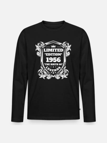 1956 - Men's Premium Organic Long Sleeve Shirt - black
