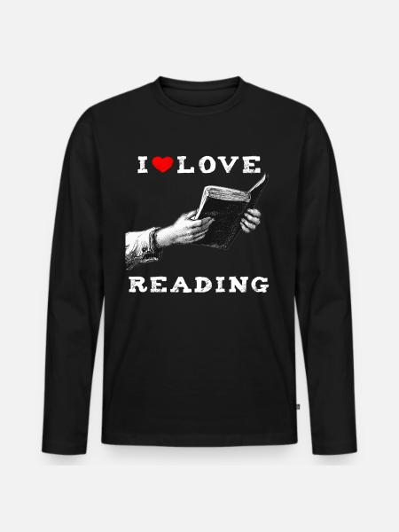 I love reading - Men's Premium Organic Long Sleeve Shirt - black