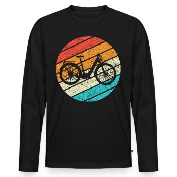 E-Bike Bike Cyclist Gift Bike Cyclist - Men's Premium Organic Long Sleeve Shirt - black - Front - Nico (187cm)