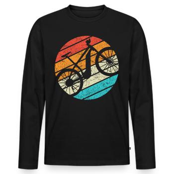 E-Bike Bike Cyclist Gift Bike Cyclist - Men's Premium Organic Long Sleeve Shirt - black - Front - Nico (187cm)