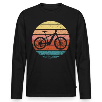 E-Bike Bike Cyclist Gift Bike Cyclist - Men's Premium Organic Long Sleeve Shirt - black - Front - Nico (187cm)