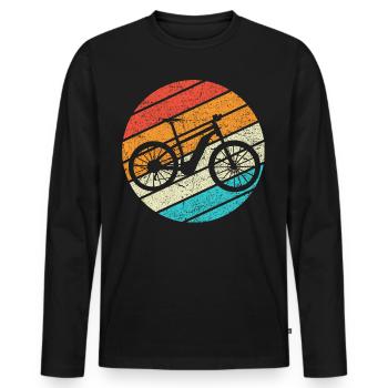 E-Bike Bike Cyclist Gift Bike Cyclist - Men's Premium Organic Long Sleeve Shirt - black - Front - Nico (187cm)