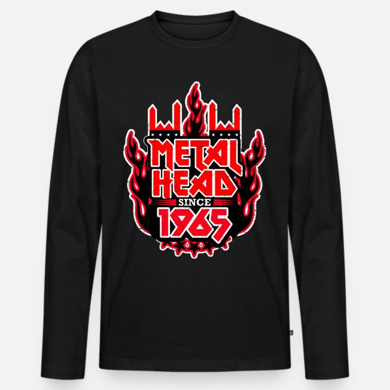METALHEAD since 1965 - Männer Premium Bio Langarmshirt - Schwarz