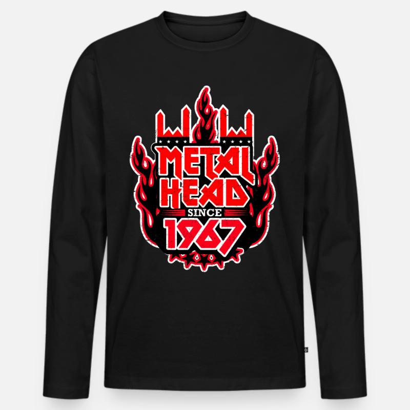 METALHEAD since 1967 - Männer Premium Bio Langarmshirt - Schwarz