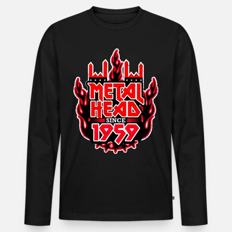 METALHEAD since 1959 - Männer Premium Bio Langarmshirt - Schwarz