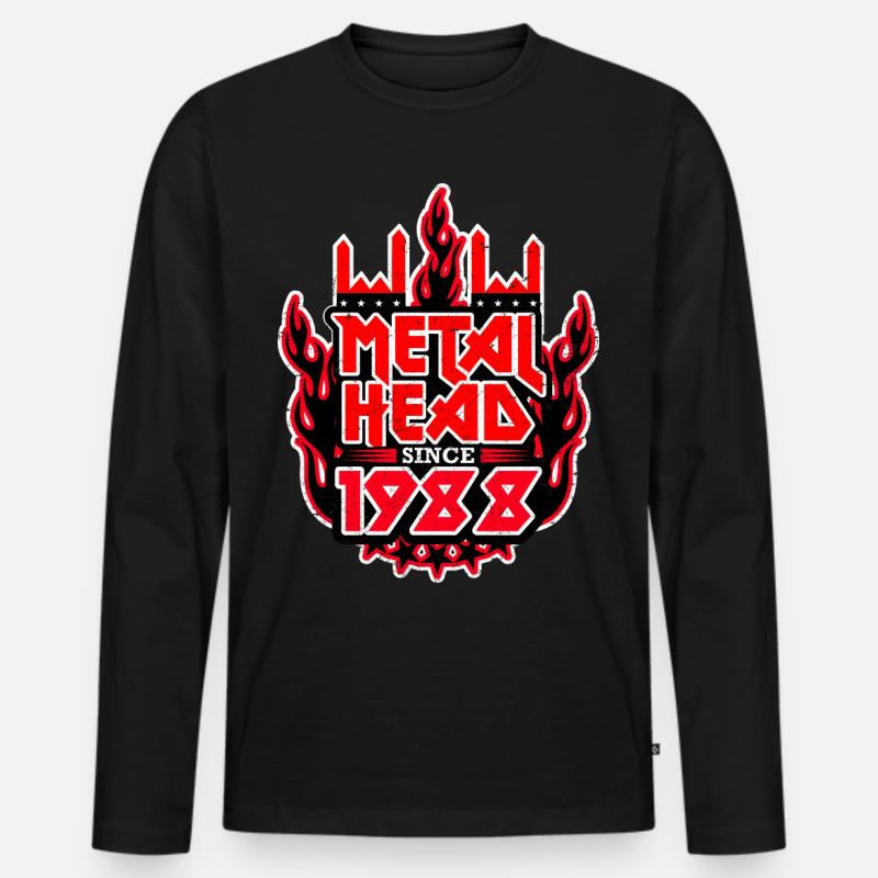 METALHEAD since 1988 - Männer Premium Bio Langarmshirt - Schwarz