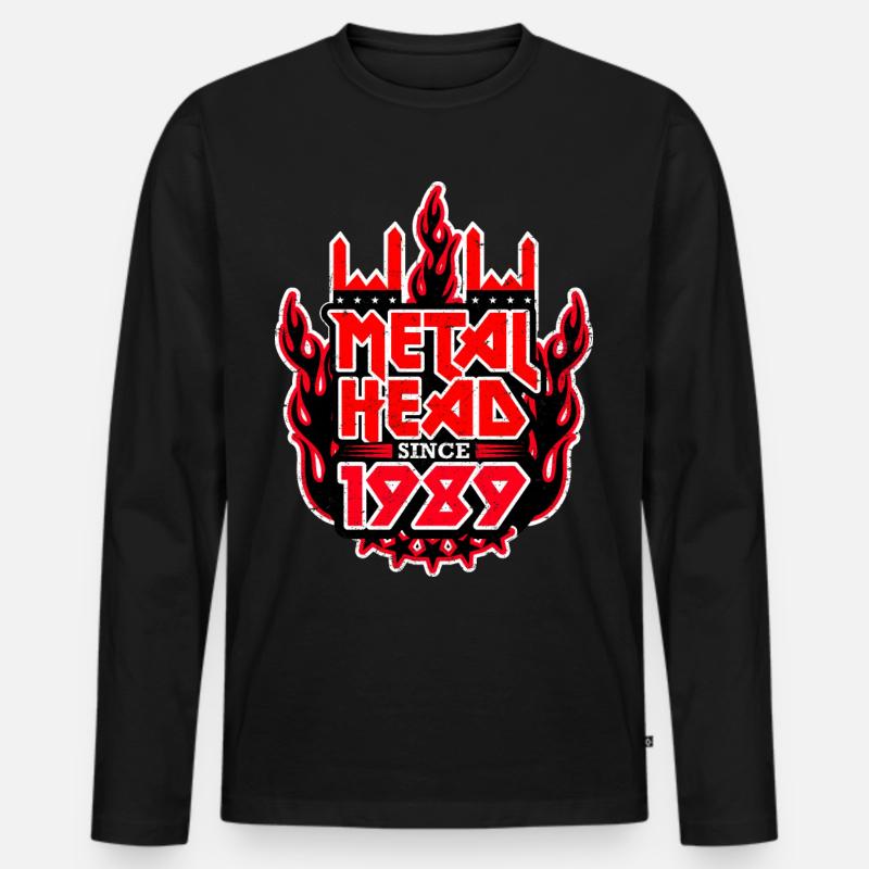 METALHEAD since 1989 - Männer Premium Bio Langarmshirt - Schwarz