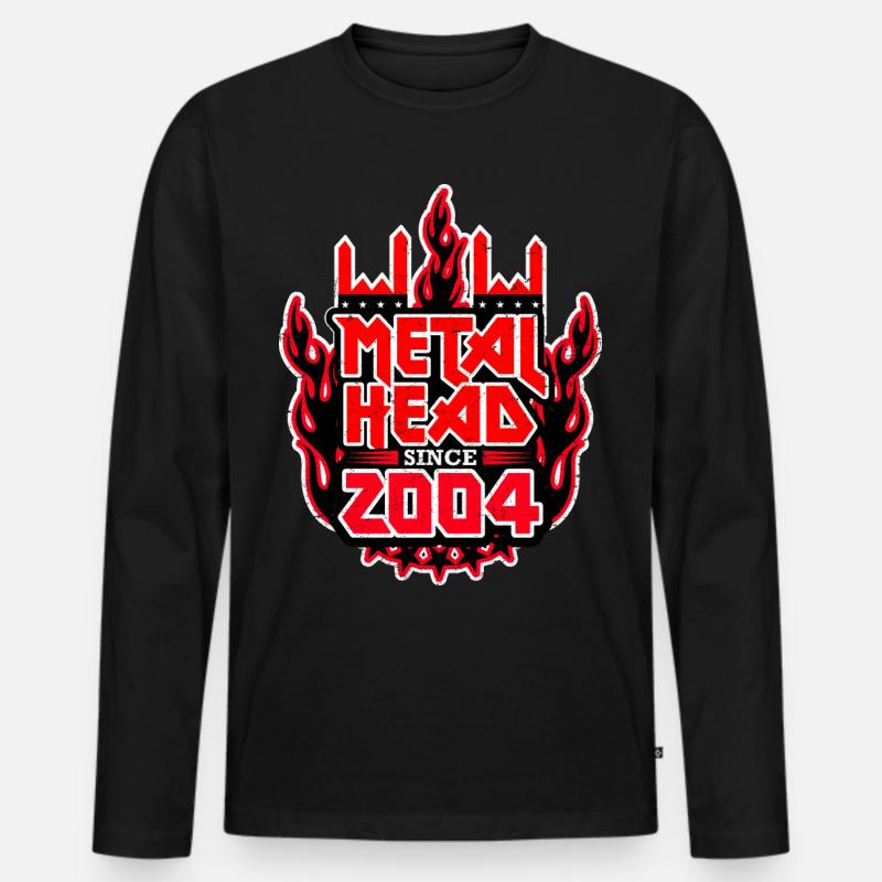 METALHEAD since 2004 - Männer Premium Bio Langarmshirt - Schwarz