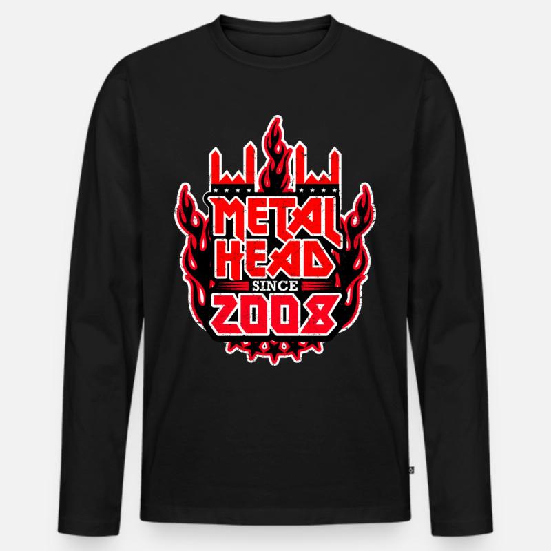 METALHEAD since 2008 - Männer Premium Bio Langarmshirt - Schwarz