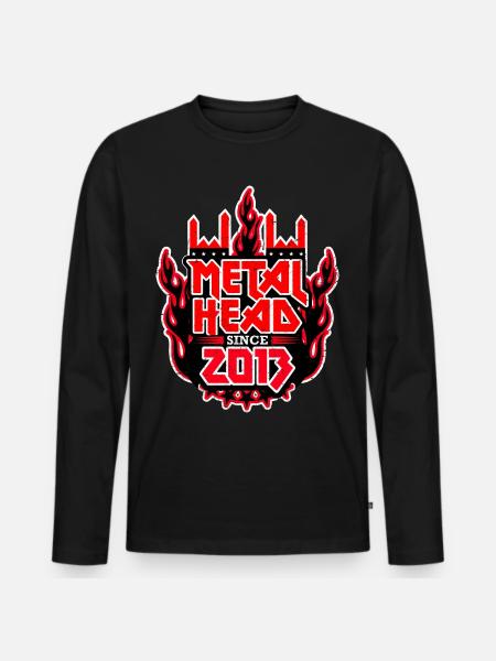 METALHEAD since 2013 - Männer Premium Bio Langarmshirt - Schwarz
