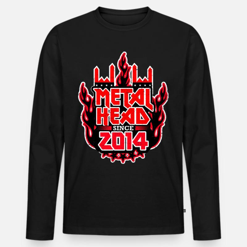 METALHEAD since 2014 - Männer Premium Bio Langarmshirt - Schwarz