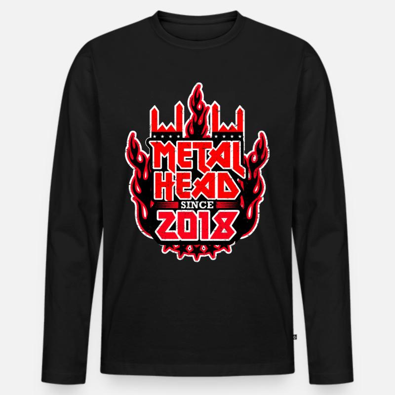 METALHEAD since 2018 - Männer Premium Bio Langarmshirt - Schwarz