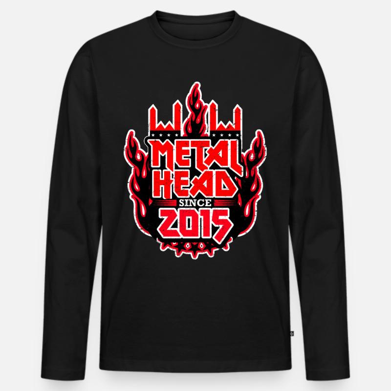 METALHEAD since 2015 - Männer Premium Bio Langarmshirt - Schwarz