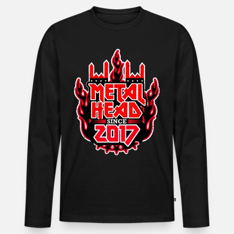 METALHEAD since 2017 - Männer Premium Bio Langarmshirt - Schwarz