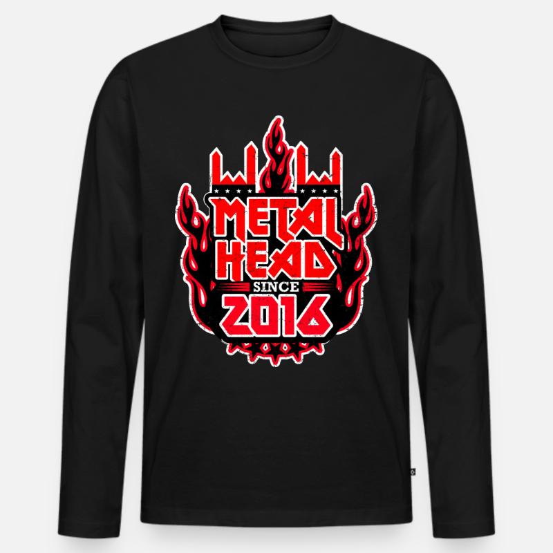 METALHEAD since 2016 - Männer Premium Bio Langarmshirt - Schwarz