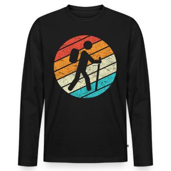 Randonnée Randonnée Cadeaux Dictons - T-shirt manches longues Premium bio Homme - noir - Devant - Nico (187cm)