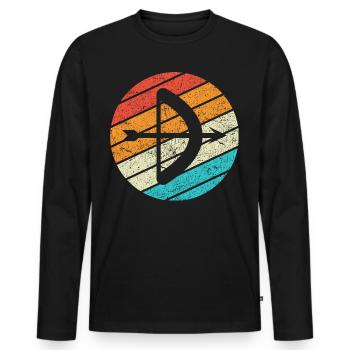 Archery Gift Saying Archery - Men's Premium Organic Long Sleeve Shirt - black - Front - Nico (187cm)