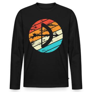 Bogen Schießen Geschenk Spruch Bogenschießen - Männer Premium Bio Langarmshirt - Schwarz - Vorne - Nico (187cm)