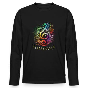 Klangkörper Chor Orchester Musik Violinschlüssel - Männer Premium Bio Langarmshirt - Schwarz - Vorne - Nico (187cm)