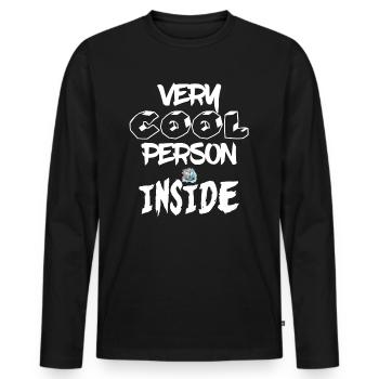 Sehr coole Person in lustigen, entspannten Menschen - Männer Premium Bio Langarmshirt - Schwarz - Vorne - Nico (187cm)