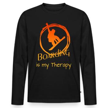 Boarding Snowboarding - Männer Premium Bio Langarmshirt - Schwarz - Vorne - Nico (187cm)