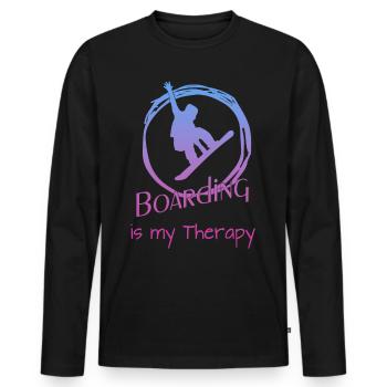Boarding Snowboarding - Männer Premium Bio Langarmshirt - Schwarz - Vorne - Nico (187cm)