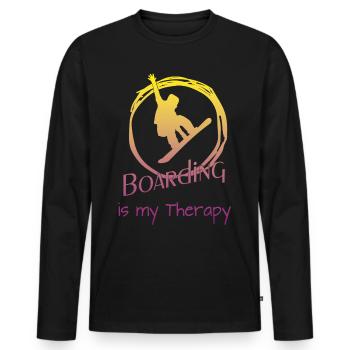 Boarding Snowboarding - Männer Premium Bio Langarmshirt - Schwarz - Vorne - Nico (187cm)