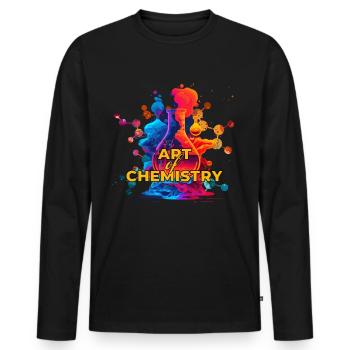 Chimie molécule Flacon Science Color Splash - T-shirt manches longues Premium bio Homme - noir - Devant - Nico (187cm)