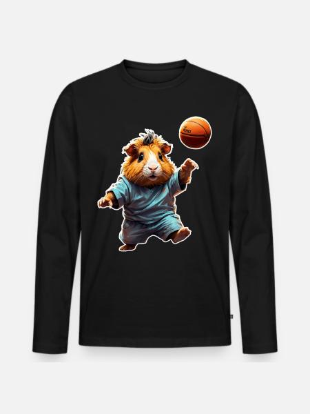 Guinea Pig Basketball - Men's Premium Organic Long Sleeve Shirt - black