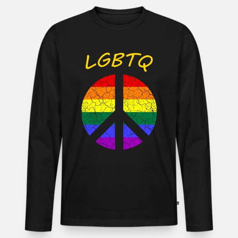 LGBTQ Pride - Männer Premium Bio Langarmshirt - Schwarz