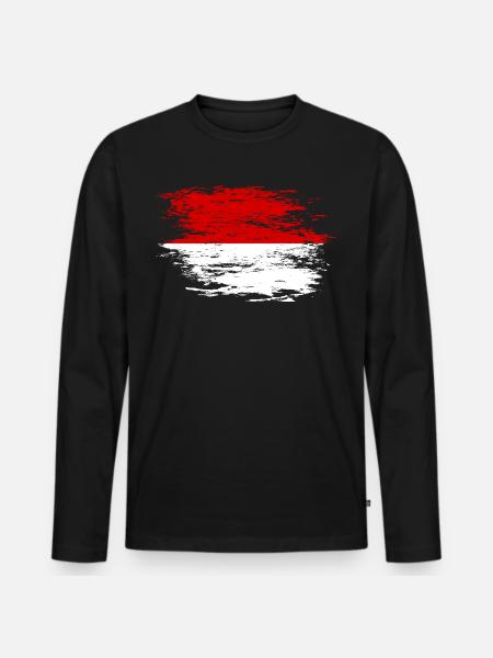 Indonesia flag used - Men's Premium Organic Long Sleeve Shirt - black