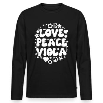 Bratsche Viola Bratschist Vintage Love - Männer Premium Bio Langarmshirt - Schwarz - Vorne - Nico (187cm)