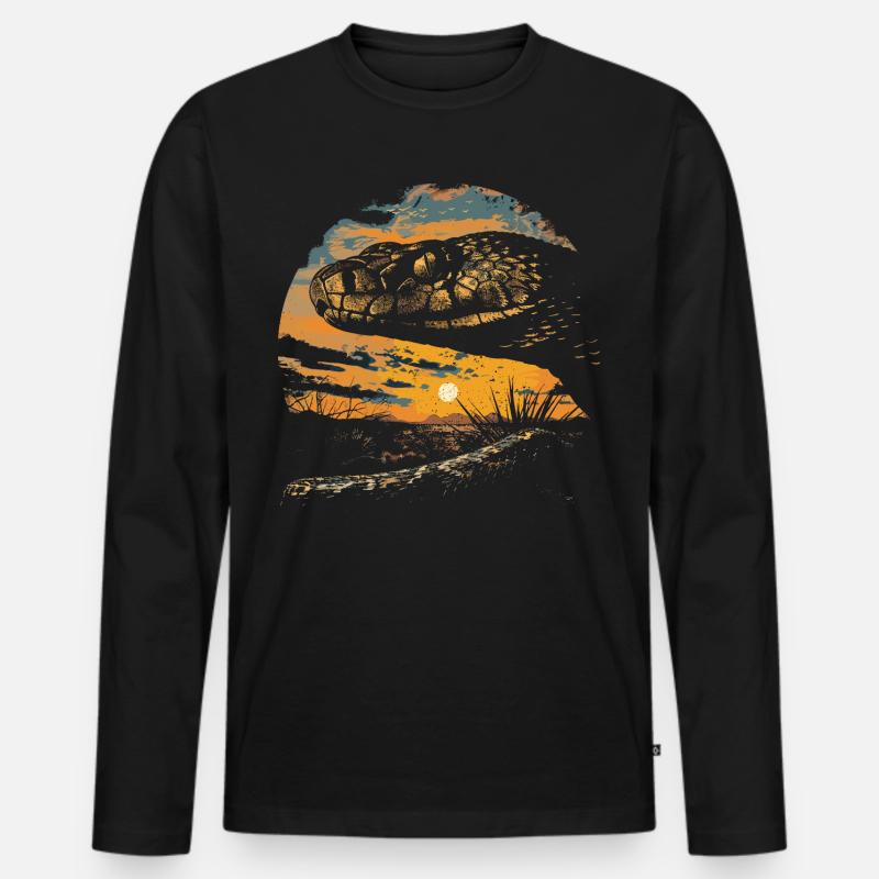 Schlangen - Männer Premium Bio Langarmshirt - Schwarz