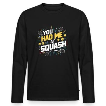 You Had Me At Squash - Männer Premium Bio Langarmshirt - Schwarz - Vorne - Nico (187cm)