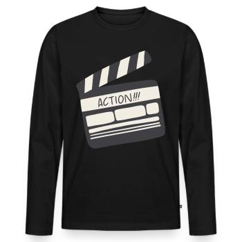 Film Klappe Set Symbol - Männer Premium Bio Langarmshirt - Schwarz - Vorne - Nico (187cm)