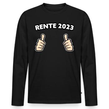 Rente 2023 Geschenkidee - Männer Premium Bio Langarmshirt - Schwarz - Vorne - Nico (187cm)