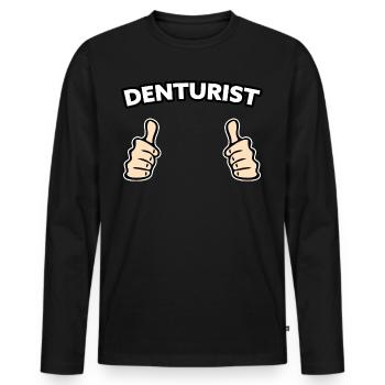 Idée cadeau de profession de prothésiste dentaire - T-shirt manches longues Premium bio Homme - noir - Devant - Nico (187cm)