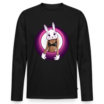 Häschen im Bikini - Männer Premium Bio Langarmshirt - Schwarz - Vorne - Nico (187cm)