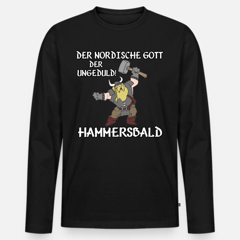 Hammersbald - Männer Premium Bio Langarmshirt - Schwarz