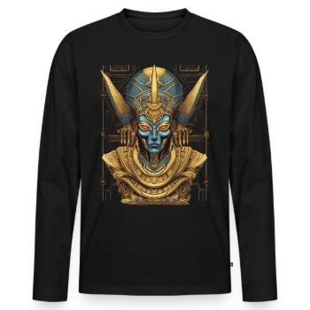 Dieu extraterrestre fantastique - T-shirt manches longues Premium bio Homme - noir - Devant - Nico (187cm)