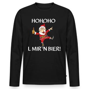 Hohoho - Männer Premium Bio Langarmshirt - Schwarz - Vorne - Nico (187cm)