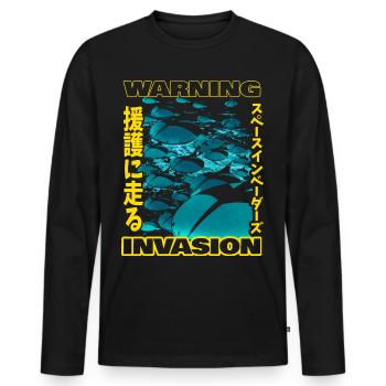 VG ARMY - Men's Premium Organic Long Sleeve Shirt - black - Front - Nico (187cm)
